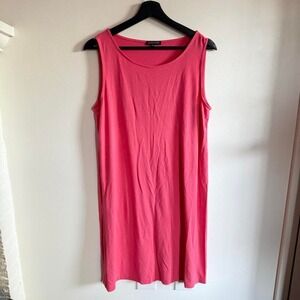 Eileen Fisher coral pink workwear rayon blend dress